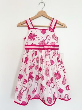 Fleurisse || Pink Purses Printed Dress Ribbon Trim Bow Handbags Girly White 8